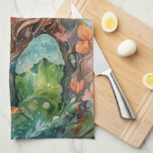 Watercolour Forest Princess Geschirrtuch (Viertel Falte)