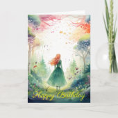 Watercolour Forest Princess Karte (Vorderseite)