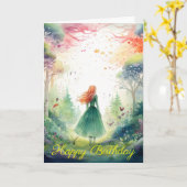 Watercolour Forest Princess Karte (Gelbe Blume)