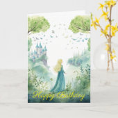 Watercolour Forest Princess Karte (Gelbe Blume)