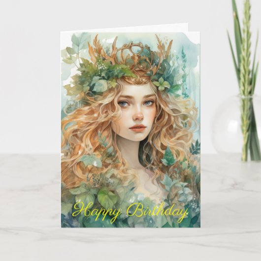 Watercolour Forest Princess Karte (Vorderseite)