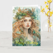 Watercolour Forest Princess Karte (Gelbe Blume)