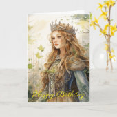 Watercolour Forest Princess Karte (Gelbe Blume)