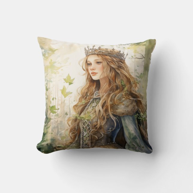 Watercolour Forest Princess Kissen (Vorderseite)