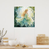 Watercolour Forest Princess Poster (Küche)