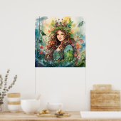 Watercolour Forest Princess Poster (Küche)