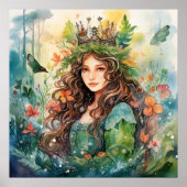 Watercolour Forest Princess Poster (Vorne)
