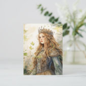 Watercolour Forest Princess Postkarte (Stehend Vorderseite)