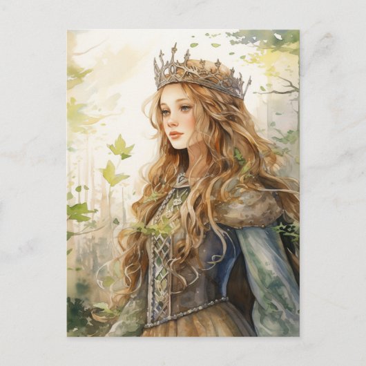 Watercolour Forest Princess Postkarte (Vorderseite)