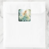 Watercolour Forest Princess Quadratischer Aufkleber (Tasche)