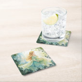 Watercolour Forest Princess Rechteckiger Pappuntersetzer (Vor Ort)