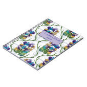 Watercolour Iris Floral Wreath Notebook Notizblock (Linke Seite)