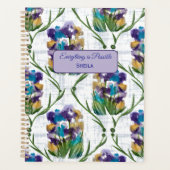 Watercolour Iris Floral Wreath Notebook Planer (Vorderseite)