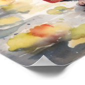 Watercolour Mice in The Rain Poster (Ecke)