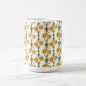 Watercolour Orange Daisy Pattern Kaffeetasse (Mittel)