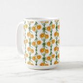 Watercolour Orange Daisy Pattern Kaffeetasse (Vorderseite Links)