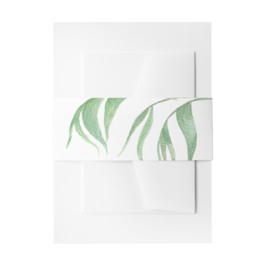 Watercolour Palm Leaf Invitation Belly Band (Vorderseite Beispiel)