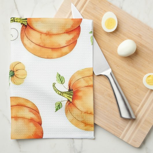 Watercolour Pumpkins Geschirrtuch (Viertel Falte)