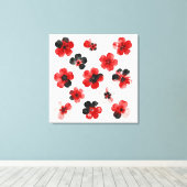 Watercolour Red Black White Floral  Leinwanddruck (Insitu (Holzboden))