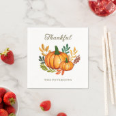 Watercolour Rustic Pumpkin Thanksgiving Dinner Serviette (Beispiel)