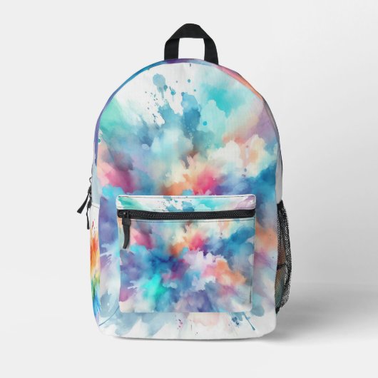 Watercolour Splash Backpack Bedruckter Rucksack (Vorderseite)