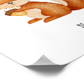 Watercolour Squirrel Forest Animal Name Poster (Ecke)