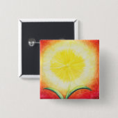 watercolour watercolor painting yellow flower sun button (Vorne & Hinten)