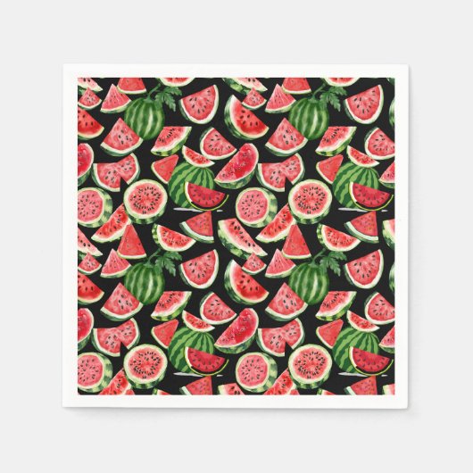 Watercolour Watermelon Napkins – Summer Party Serviette (Vorderseite)