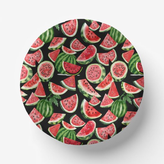Watercolour Watermelon Paper Bowls – Summer Party Pappteller (Vorderseite)
