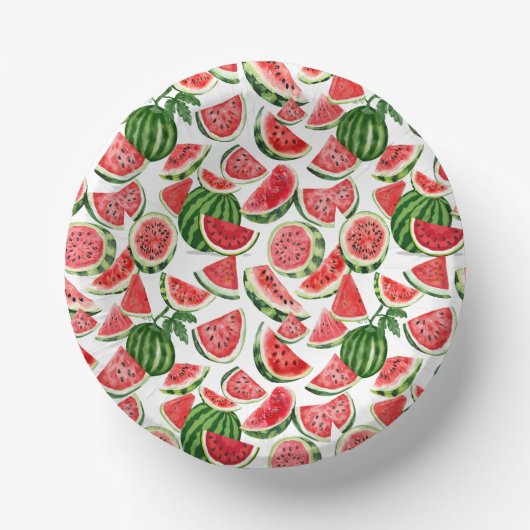 Watercolour Watermelon Paper Bowls – Summer Party Pappteller (Vorderseite)