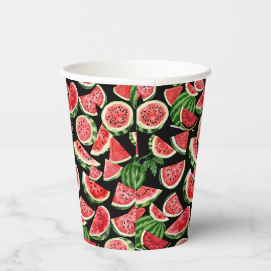 Watercolour Watermelon Paper Cups – Summer Party Pappbecher (Rechts)
