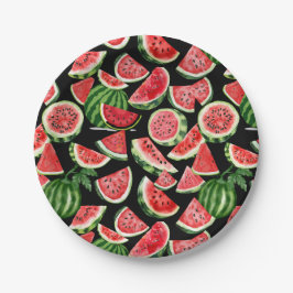 Watercolour Watermelon Paper Plates – Summer Party Pappteller