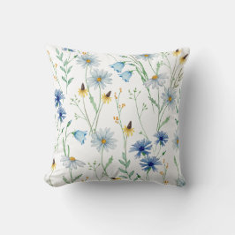 Watercolour Wildflower Throw Pillow Cover Kissen