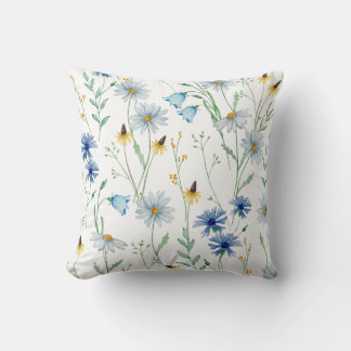 Watercolour Wildflower Throw Pillow Cover Kissen