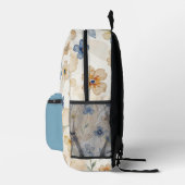 Watercolour Yellow and Blue Floral  Bedruckter Rucksack (Rechts)