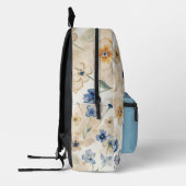 Watercolour Yellow and Blue Floral  Bedruckter Rucksack (Links)