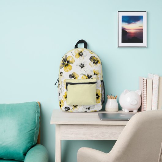 Watercolour Yellow Floral  Bedruckter Rucksack (InSitu)