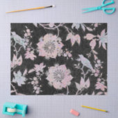 Watercolours pink blue black elegant pattern seidenpapier (Basteln)