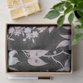 Watercolours pink blue black elegant pattern seidenpapier (Geschenk)