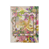 Watercolur Floral Rainbow Birds Gold Tree Abstrakt Notizblock (Rotiert)
