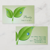 Waterdrops auf Blätter-Geschäfts-Karte Visitenkarte (Vorne/Hinten)