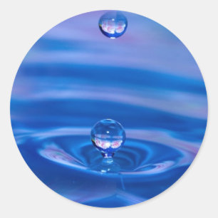 Waterdrops Runder Aufkleber