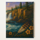 Waterfall-Berg-Morgen-Sonnenaufgang Planer (Rückseite)