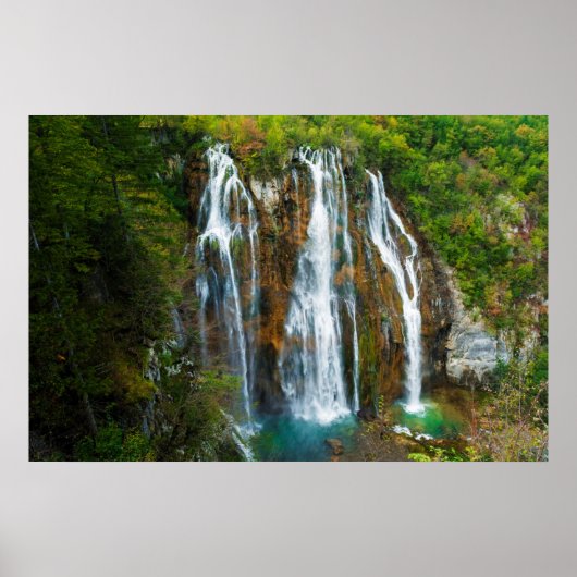 Waterfall elevated view, Croatia Poster (Vorne)