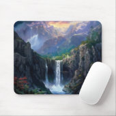Waterfall Fantasy World Mousepad (Mit Mouse)