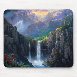 Waterfall Fantasy World Mousepad