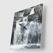 Waterfall-Fotografie-Uhr Quadratische Wanduhr (Winkel)