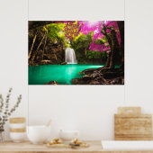 Waterfall in Autumn Forest Poster (Küche)