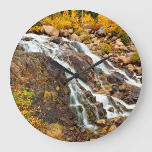 Waterfall In Grand Teton National Park Große Wanduhr