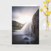 Waterfall Landscape photo Karte (Gelbe Blume)